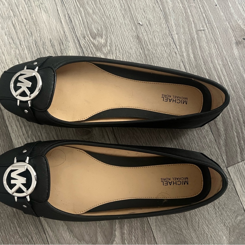 Michael Kors Black Loafers with Silver Accents